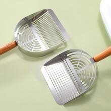 1 Stainless Steel Cat Litter Scoop With Large Mesh, Suitable For Clumpy Cat Litter. Wooden-Handle Stainless Steel Cat Litter Scoop Featuring Large-Hole, Small-Hole, All Types Of Cat Litter. Ergonomic Grip For Easy Cleaning, Suitable For Pet - Multicolor - View 10