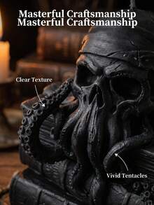 1pc Halloween Octopus Skull Scented Candle, Gothic Style Atmosphere Decor, Handmade Creative Decorative Fragrance Candle, Suitable For Room Decor, Desktop Decor, Home Decor, Parties, Birthdays, Gifts, Anniversaries, All Seasons, Essential For Halloween Decoration - Octopus Skull - View 9