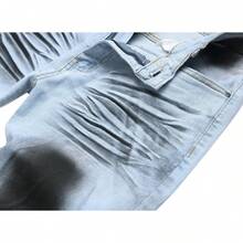 Men's  Ripped Skinny Jeans - Baby Blue - View 4