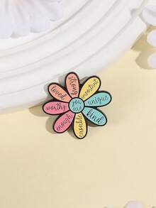 Cute Self Love Enamel Pin - Affirmation Flower "You Are Loved & Enough" Brooch For Bag & Jacket - Multicolor - View 5