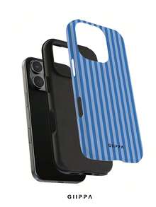 GIIPPA 1 Peça Capa de Telefone com Design de Padrão Listrado Azul Claro, Compatível com Telefone 17 Pro Max, 16 Pro Max, 15 Pro Max, 14 Pro Max, Estilo Coreano de Moda de Alta Qualidade Divertida, Compatível com 11/12/13/14/15/16 Pro Max Plus, Design Elegante Adequado para Homens e Mulheres, Presente Perfeito para Namorada no Natal, Dia dos Namorados, Páscoa, Temporada de Casamento e Aniversário! - Multicolorido - Visão 2