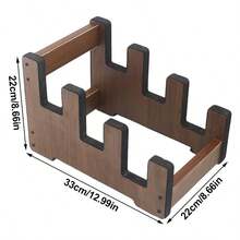 Multi Guitar Stand Wooden Rack Holds 3 Electric Bass Guitars For Stage Studio - Brown - View 2