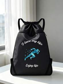 Drawstring Bag Design, Basketball Bag, Football Bag, Sports Shoulder Bag, Lightweight, Foldable, Fashionable, DIY, Customizable Name, Customizable Photo, Gift Bag, Beach Bag, Dance Bag, Marathon Bag, Unique, Portable, All-In-One Customization, Birthday Gift, Men's Bag, Women's Bag, School Bag, Sports Event Bag, Christmas Gift, Christmas Bag, Large Capacity, Contrast Color Design, Streetwear Style, Travel Essential - Multicolor - View 2