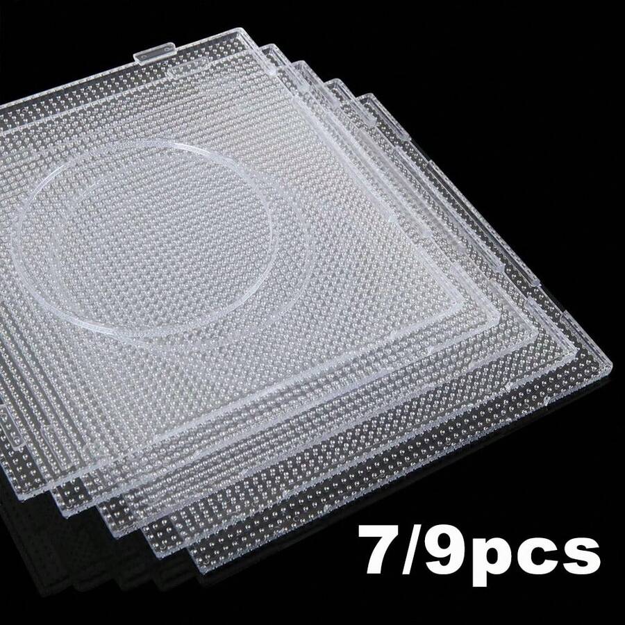 7/9件 2.6MM 大號透明熔珠板 - DIY手工藝用品 - 塑料材質 - 完美適用於珠寶製作與手工項目