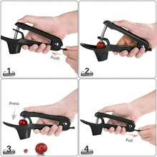 Alat Pembuang Biji Ceri - ITEPT Alat Pembuang Biji Ceri Stainless Steel Alat Pengupas Inti Ceri untuk Membuat Selai Ceri dengan Desain Pengunci (Hitam) - MultiWarna - View 7