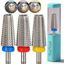 NotNoot 3/32" Carbide Nail Drill Bit - 5 In 1 Cuticle Drill Bits For Nails, Gel Remover Drills Bit, Professional Nails File Bits For Old Skin And Nails, Manicure Pedicure Gel Polishing, Right Hand Use - Silver - View 1
