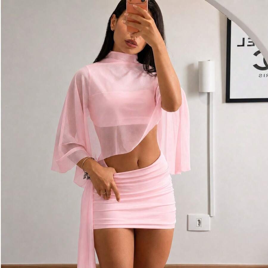 Women Two-Piece Outfits - 淺粉色 - 查看 1