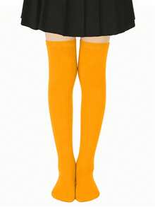 1 Pair Children's Over-The-Knee Socks, Girls' Solid Color Tall Socks, Suitable For Party, Holiday, Dance Performance, Everyday Wear For 7-14 Years Old - Multicolor - View 15