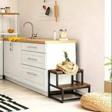 600LBS 2-Tier Step Stool, Heavy-Duty Wooden Step Stool For Adults, 2-Step Household Ladder, Multi-Functional Bedside Foot Stool, Compact Portable Step Stool For Bathroom, Bedroom, Kitchen & School, Sturdy Wooden Household Step Ladder, Easy To Carry - Two Levels 350 Pounds - View 6