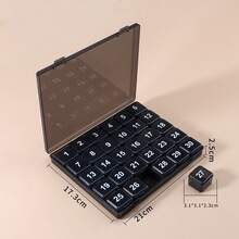 1 Month 30 Days Pill Organizer Box, Portable Medication Reminder Pill Case With Compartments For Daily Dose - Multicolor - View 18