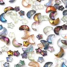 50pcs/Pack Crystal Moon & Star Shaped Jewelry Making Beads, Cool Colorful Crescent Moon Glass Beads, Suitable For DIY Necklace And Bracelet Jewelry Making - Multicolor - View 4