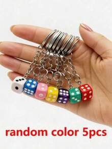 1/5/10pcs Vibrant Resin Dice Keychain, Cute Bag & Phone Charm, Practical Party Favor, Exquisite Holiday Gift For Friends And Family - Upgraded Version - View 9