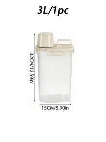 1pc/2pcs Leak-Proof Airtight Storage Canisters - Pest-Proof Portable Square Containers For Rice, Grains, Nuts And Flour | Kitchen Essential Storage, Suitable For Kitchen, Summer Beach Party, Food, Camping, Organization, Room Decor, Kitchen Supplies, Food Storage Containers - Off White - View 12