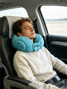 Compressible Inflatable Neck Pillow, Portable Travel Neck Support Pillow, Compressible Air Neck Pillow, Travel Neck Pillow, Nap Pillow - Multicolor - View 5