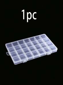 1pc Tool Storage Box With Accessory Inner Box, 28 Compartment Storage Box, Nail Art Storage Box, Pearl Storage Box - Clear - View 13