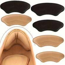 Heel Pads - 2 Pairs, Soft And Comfortable, Unisex, Suitable For Dress Shoes, High Heels, Sneakers - Strong Adhesive, Durable - Black/Apricot - Multicolor - View 1