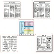 qialeduo 快捷鍵快速參考貼紙，涵蓋 Illustrator、Word、Excel 及 MacOS 系統快捷鍵參考貼紙，可移除防水鍵盤觸控板快捷貼紙，適合設計師、學生與辦公人員 - 查看 1