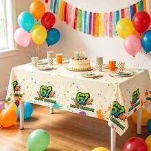 1pc Street Graffiti Number 67 Birthday Disposable Tablecloth, Colorful Splatter Ink Print Plastic Tablecloth, Birthday Party Tabletop Decoration Table Mat, Street Hip-Hop Style Number 67 Print Disposable Plastic Tablecloth - View 6