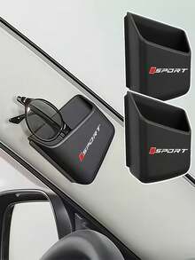 2pcs Car Sun Visor Storage Box, Multi-Function Universal Car Fashion Glasses Holder, Portable Car Card Tissue Coin Organizer Box, Self-Adhesive Car Interior Storage Decorative Accessory, Suitable For All Car Models - Multifunctional - View 6
