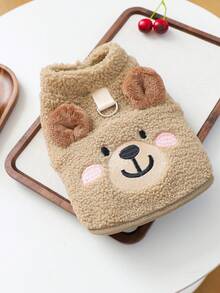 1pc Pet Clothes Dog Cat Apparel Clothing Small Dog Puppy Cute Pet Clothes Dog Apparel Clothing Small Dog Autumn Winter Warm Comfortable Fleece Vest - Little Bear - Multicolor - View 8