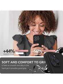 [Fashion Liquid-Like]Pure Black TPU Liquid-Like Phone Case | Minimalist Style Shockproof Scratch-Resistant Compatible With Apple 17/17 Pro/17 Pro Max, 16/15/14/13/Pro/Pro Max, Provides All-Around Lens Protection, Suitable For Men, Women And Students. Ideal For Summer Campus, Office, Travel And Outdoor Scenarios. - Black 2 - View 9