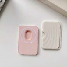 Apple Silicone Wave Card Holder Magnetic Magsafe Card Slot Solid Color Liquid Silicone Back Sticker Shockproof Card Holder - Multicolor - View 4