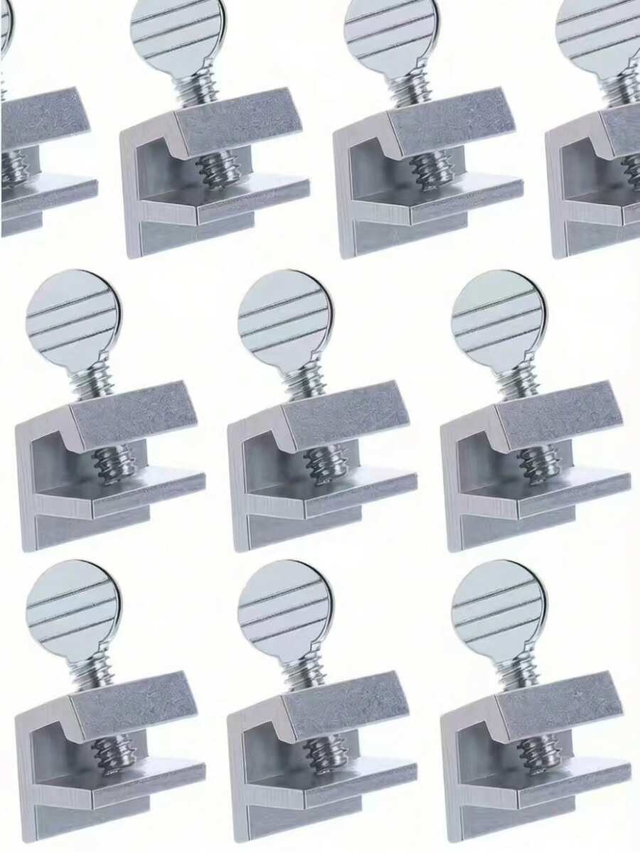 1/5/10pcs Short Round Handle, Silvery Stainless Steel Window Lock Without Punching, Door And Window Lock, Sliding Door Lock, Protection, Security, Anti-Theft Limit - Multicolor - View 1