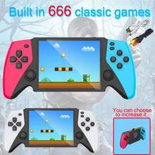 Console de Jogos Portátil Retrô 600+ Jogos Clássicos Tela HD de 3,8 Polegadas Console de Jogos Portátil Clássico Vermelho e Azul com Alto-falante Controlador Recarregável Conecta à TV Melhor Presente para Aniversário e Natal - Visão 4