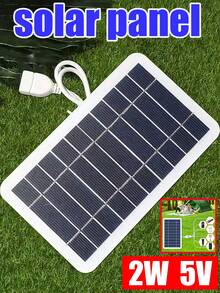 2/1pc Outdoor Travel Mini Solar Panel Charger 2W 5V USB Output, Lightweight Portable Solar Power Charging Panel For Camping Hiking Picnic RV Small Devices - Solar Whiteboard - View 1
