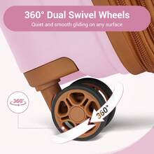 Carry On Suitcase Small 20 Inch Cabin Luggage Medium 24 Inch Large 28 Inch PP Hard Shell Expandable Lightweight TSA Lock Cup Holder 3 Piece Set Pink - Pink - View 8