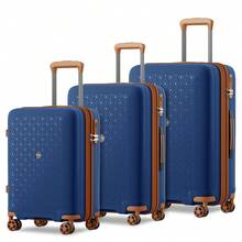 Carry On Suitcase Small 20 Inch Cabin Luggage Medium 24 Inch Large 28 Inch PP Hard Shell Expandable Lightweight TSA Lock Cup Holder 3 Piece Set Blue - Navy Blue - View 15