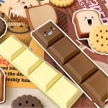 Cartoon Realistic Chocolate Cookie Toast Shaped Eraser Set Creative DIY Diary Notebook Student Stationery - A - View 3