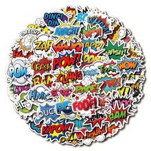 Paquete de 50 piezas de pegatinas estilo cómic, palabras de onomatopeya de arte pop, calcomanías de vinilo, pegatinas y calcomanías para ciclismo, patinaje sobre ruedas, portátil y botella de agua - 1 Set - Ver 8