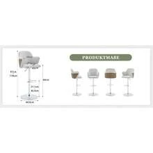 Modern Bar Stool Set (Set Of 2) / High-Quality Linen Bar Stools, -Plated Steel Frame / Easy To Install / High Load Capacity / Suitable For Home Bars And Restaurants - 灰色+棕色 - 查看 7