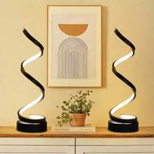 1pc USB Cable Tri-Color Adjustable Indoor Atmosphere Light, Spiral (Expandable), Plug-In Table Lamp Suitable For Children At Home, Study, Office, Living Room, Bedroom, Office, Bedside Table And Other Places - Multicolor - View 5