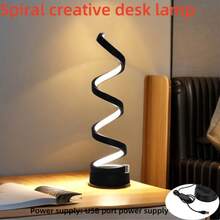 1pc USB Cable Tri-Color Adjustable Indoor Atmosphere Light, Spiral (Expandable), Plug-In Table Lamp Suitable For Children At Home, Study, Office, Living Room, Bedroom, Office, Bedside Table And Other Places - Multicolor - View 7