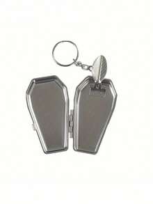 Portable Metal / Creative Coffin-Shaped Ashtray Keychain / Mini Compact Ashtray - Silver - View 4