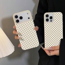 Phone Case - Black Polka Dot Pattern Lychee Grain Phone Case Suitable for Apple  17 16 15 14 13 12 11 Plus Pro Max Series Phone Case Personalized Ins Style Protective Case Fashion Phone Case Easy Protection Cute Pictures - Weiss - Übersicht 8