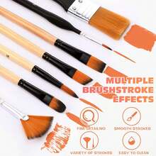 Dom Delfim 35pcs Paint Brushes + 1pc Brush Storage Bag + 1pc Palette Knife - Black - D - View 10