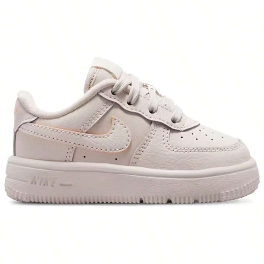 Nike Force 1 Low Lace SE Boys' Toddler Orewood Brown/Orange Pulse/Football Gray IR6936-100 | Court-To-Street Style, Iconic Silhouette - 灰粉紅色 - 查看 1