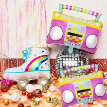 2pcs 22 Inch Vintage Record Player Shaped Aluminum Foil Balloons, Retro Disco Party Decoration Balloons - View 5
