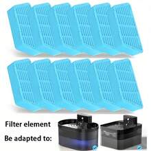 Filter Air Mancur Kucing, Paket 6/12/18/24 Filter Pengganti Air Mancur untuk Kucing, Anjing, Hewan Peliharaan, Pengukur Aliran Air Mancur, Versi Terbaru Filter Hewan Peliharaan untuk Air yang Lebih Baik - Biru - Satu ukuran cocok untuk semua - View 8