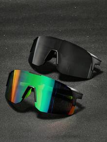 1/2/4pcs Fashion Half-Frame One-Piece Cycling Eyeglasses, Outdoor Bicycle Windproof Sports Goggles For Men And Women - Multicolor - View 3