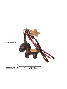 Women's Fashionable Personalized Coffee Color Star & Pony Rope Knot Bag Charm - Coffee - View 5