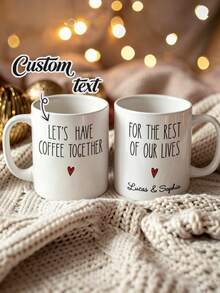 1/2pcs 11oz Personalized Coffee Mugs - Women's Gift, Customizable Personalized Coffee Mugs With Initial And Name Custom Design, Ceramic Cups, Novelty Mugs, Tea Cups, Suitable For Summer And Winter Drinks, Birthday Gift, Family Gathering Gift, Holiday Gift - Multicolor - View 11