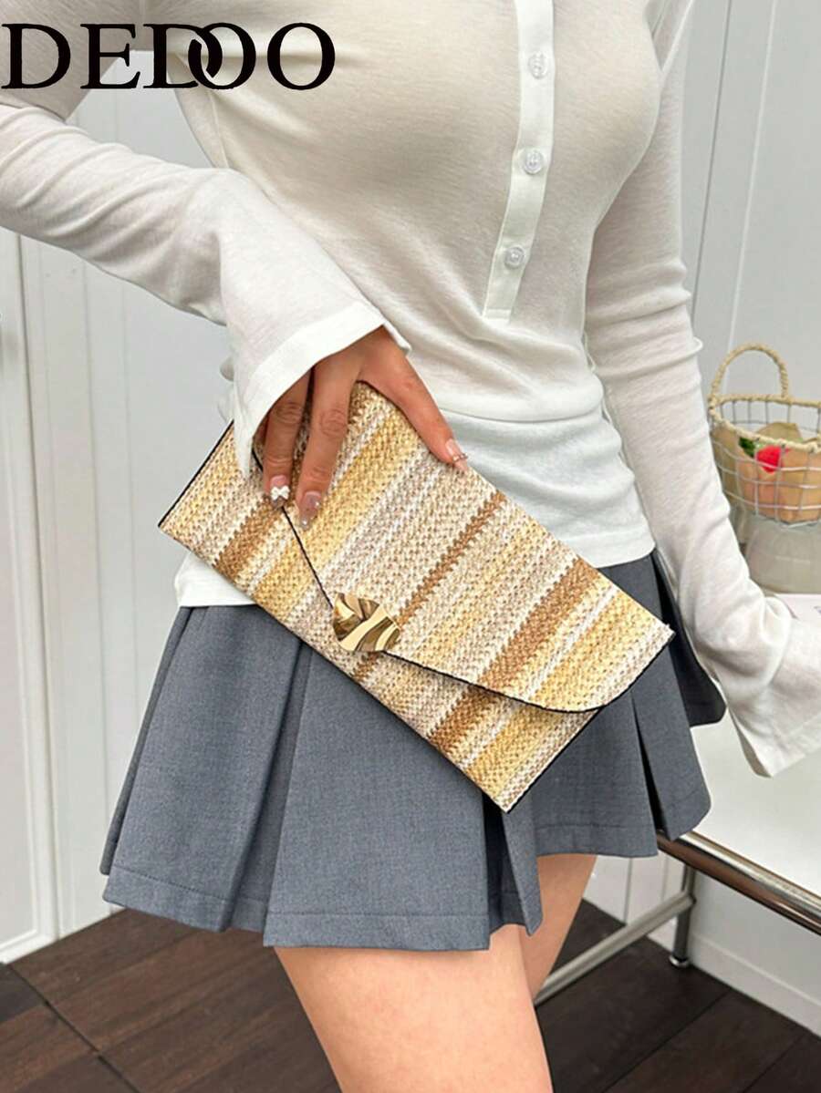 Dedoo 2026 Latest Fashion Colorful Plaid Handbag