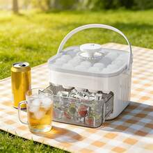 Molde para cubitos de hielo, bandeja para cubitos de hielo, molde multifuncional para chocolate en el hogar, fácil de desmoldar, apto para camping, bandeja de hielo apilable con tapa removible, apto para cócteles congelados, whisky, utensilios de cocina - Piezas de refrigerador - Ver 5