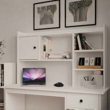 1 Pc Modern Style Integrated Desk With Large 145cm Tabletop, Solid Wood Desk With Drawers, Storage And Cabinets, Wooden Desk, Home Office Desk, Computer Desk, Writing Desk, Office Desk, Work Desk - Multicolor - View 10
