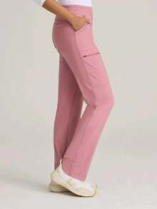 Frühling/Sommer Mehr-Taschen-Hose, Damen Lässig Jogger Hose für die Arbeit, bequeme Lässig Laufhose Rosa - Pink - Übersicht 10