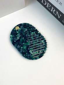 1件多功能鏡梳，可翻轉多用途韓式豹紋鏡梳，防靜電 - 彩色 - 查看 3
